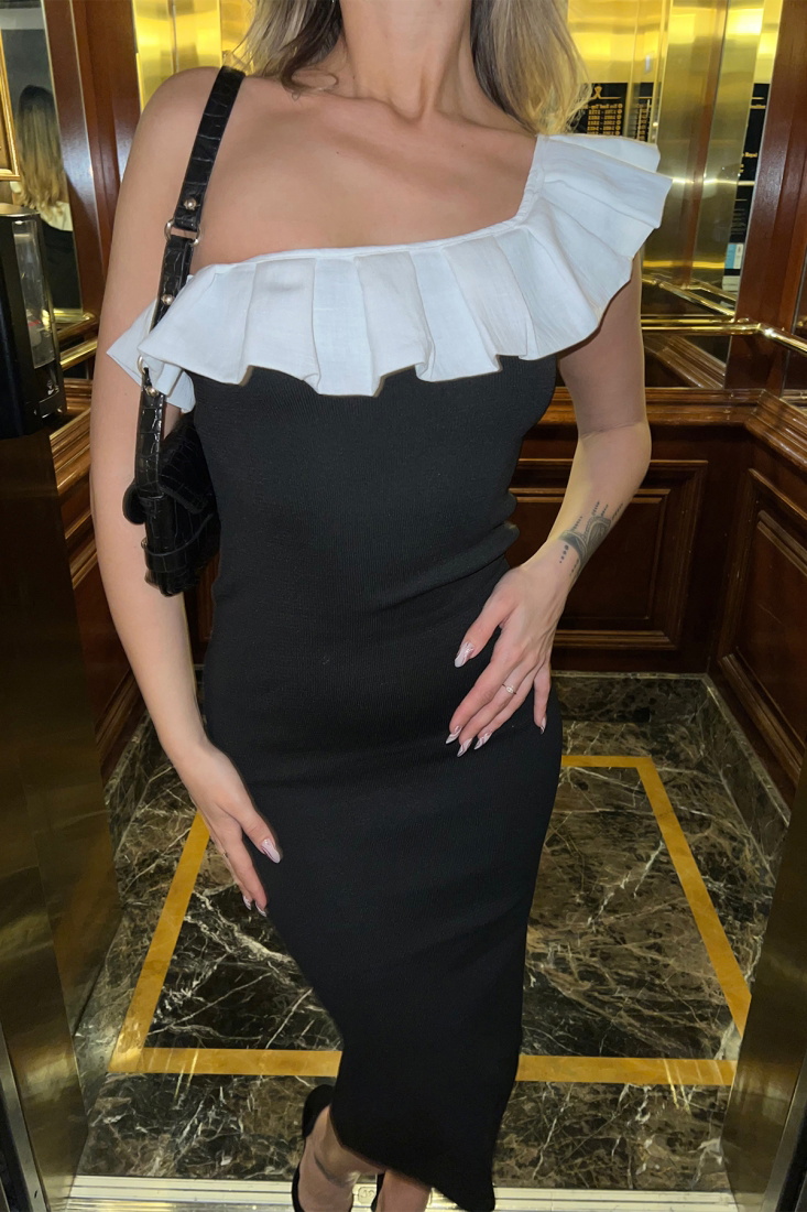 Siyah Triko Uzun Elbise ATE4033 - EYYO