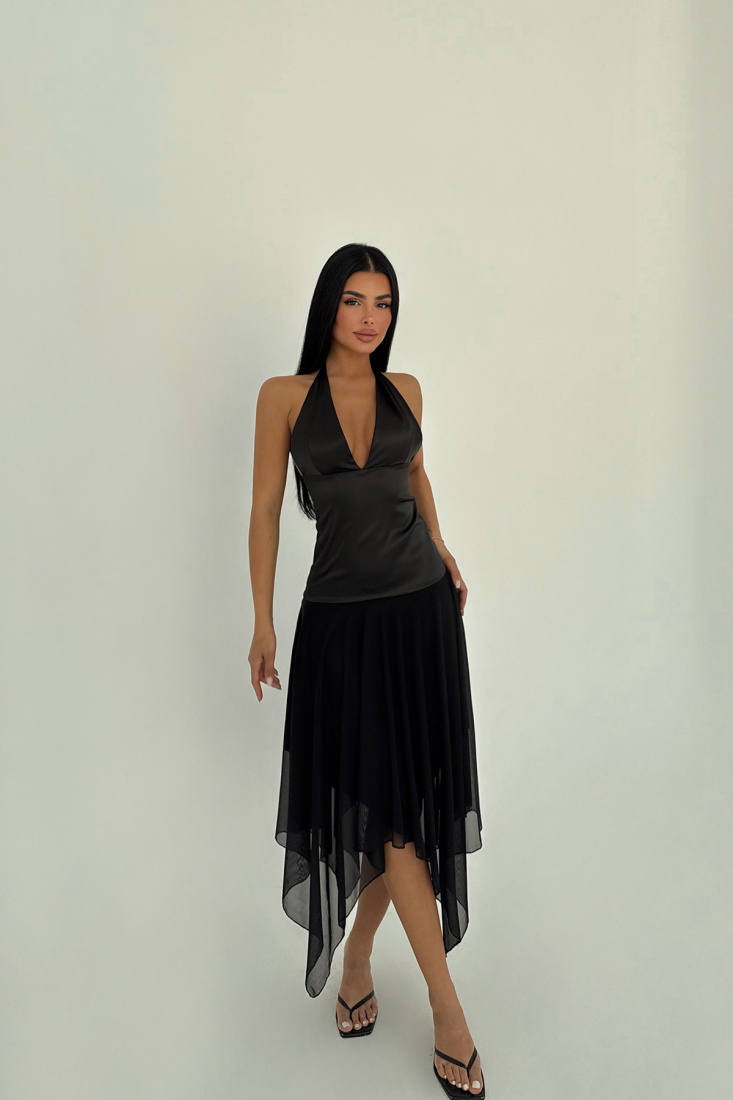 Siyah Sandra Elbise ATE-2522 - EYYO