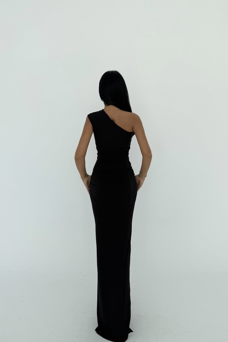 Siyah Eldoris Straplez Elbise ATE-1556 - EYYO