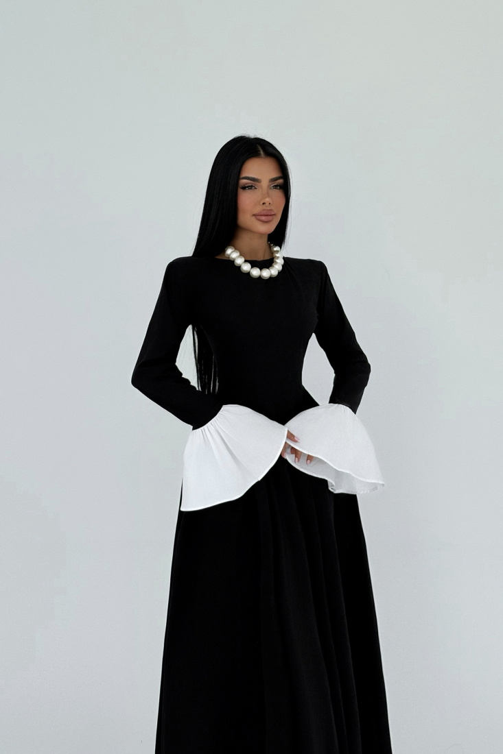 Siyah Kuini Elbise ATE-2511 - EYYO