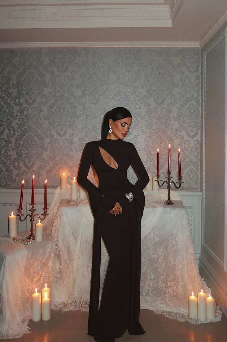 Siyah Owang Elbise ATE-4591 - EYYO