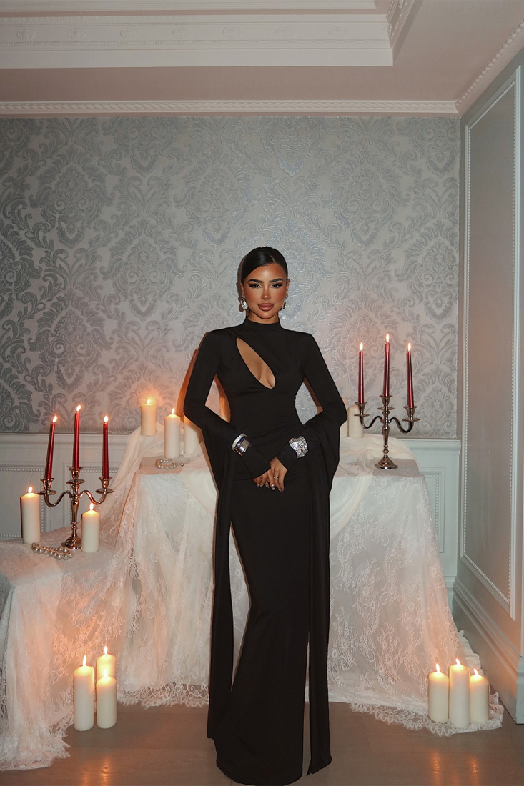 Siyah Owang Elbise ATE-4591 - EYYO