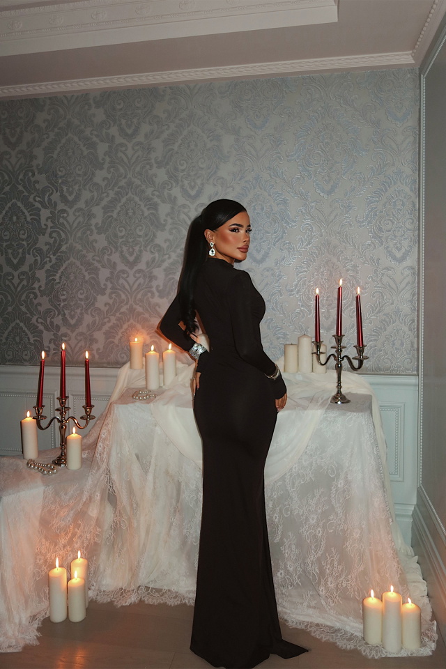 Siyah Owang Elbise ATE-4591 - 4