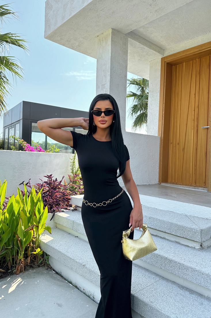 Siyah Uzun Elbise ATE8337 - EYYO