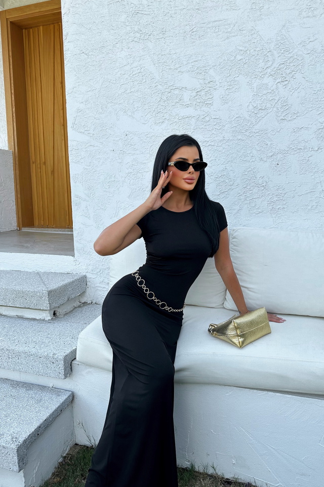 Siyah Uzun Elbise ATE8337 - 3