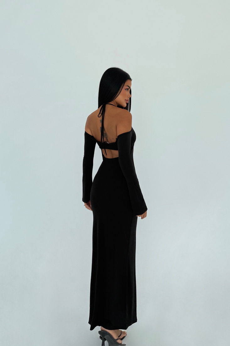 Siyah Cosmica Uzun Elbise ATE-0967 - EYYO