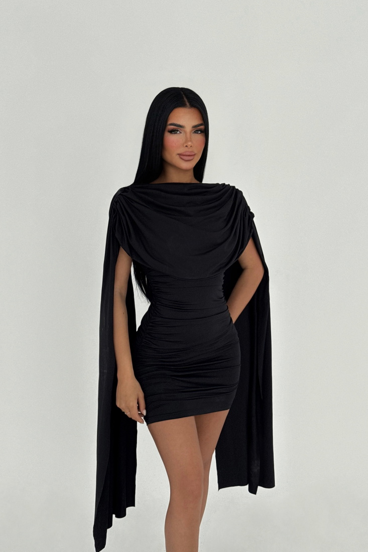 Siyah Molly Mini Elbise ATE-2493 - EYYO