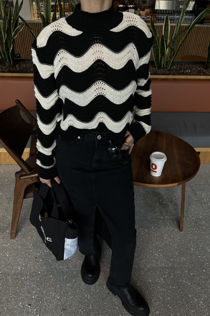 Siyah Uzun Kol Triko Kazak ATE4005 - MSY