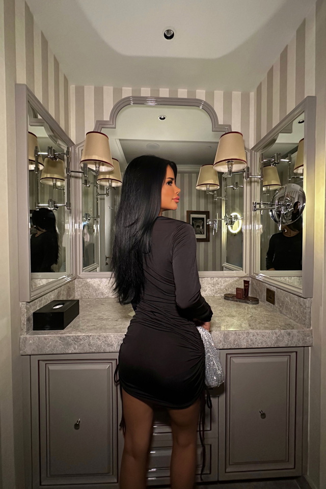 Siyah Uzun Kol Yanları Büzgülü Elbise ATE8703 - 5