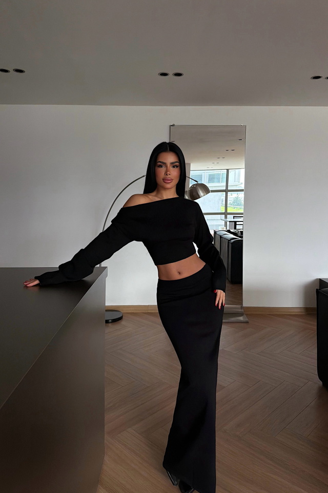 Siyah Slayha Triko Takım ATE-4066 