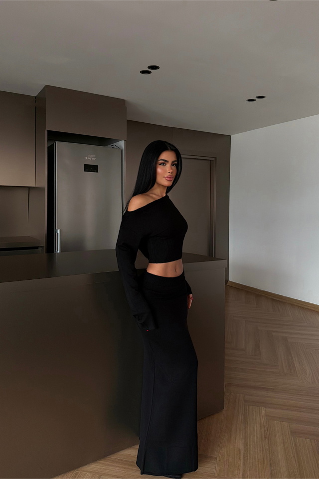 Siyah Slayha Triko Takım ATE-4066 - 3