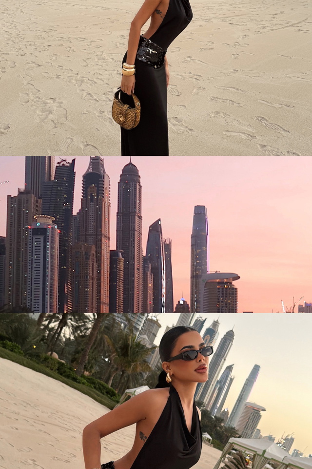 Siyah Reeves Uzun Sırtı Açık Elbise ATE-4827 - 5