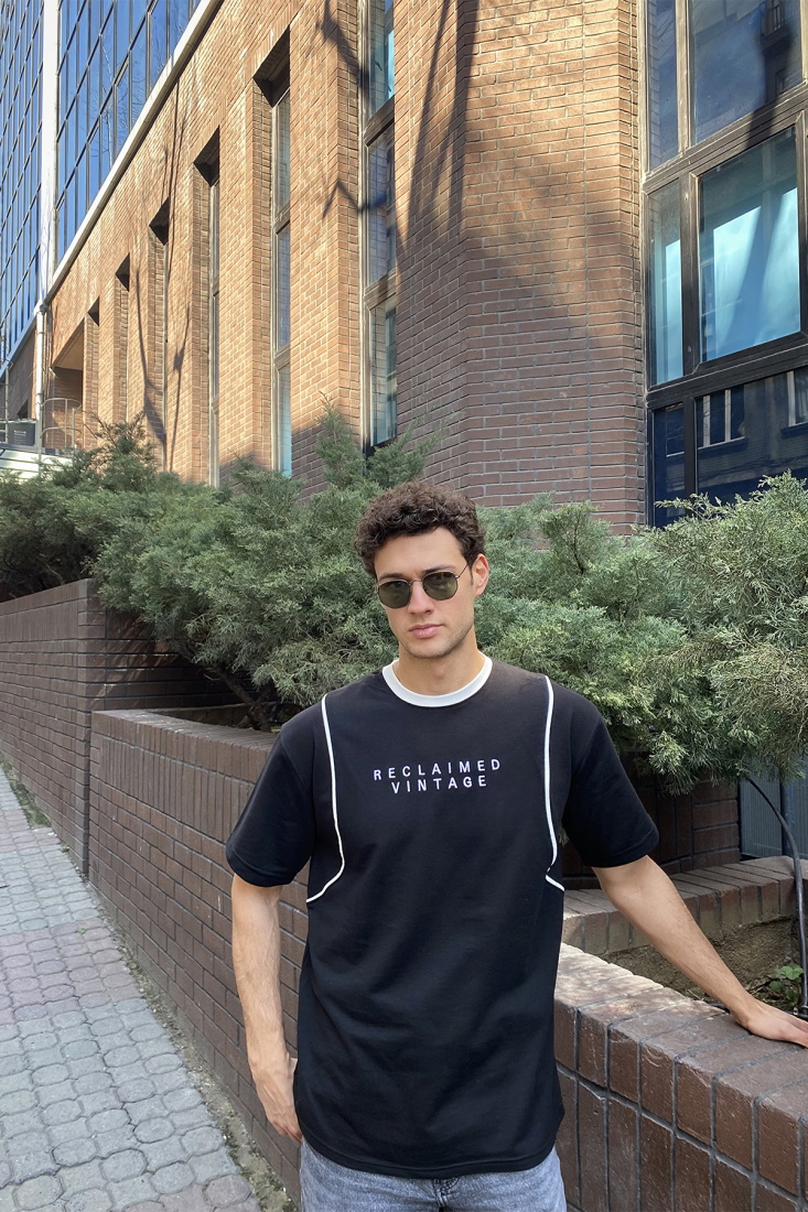 Siyah Vintage Tişört ATE4814 - 