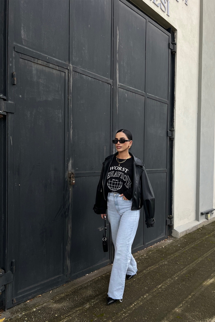 Siyah Worst Baskılı Sweat ATE2407 - EYYO