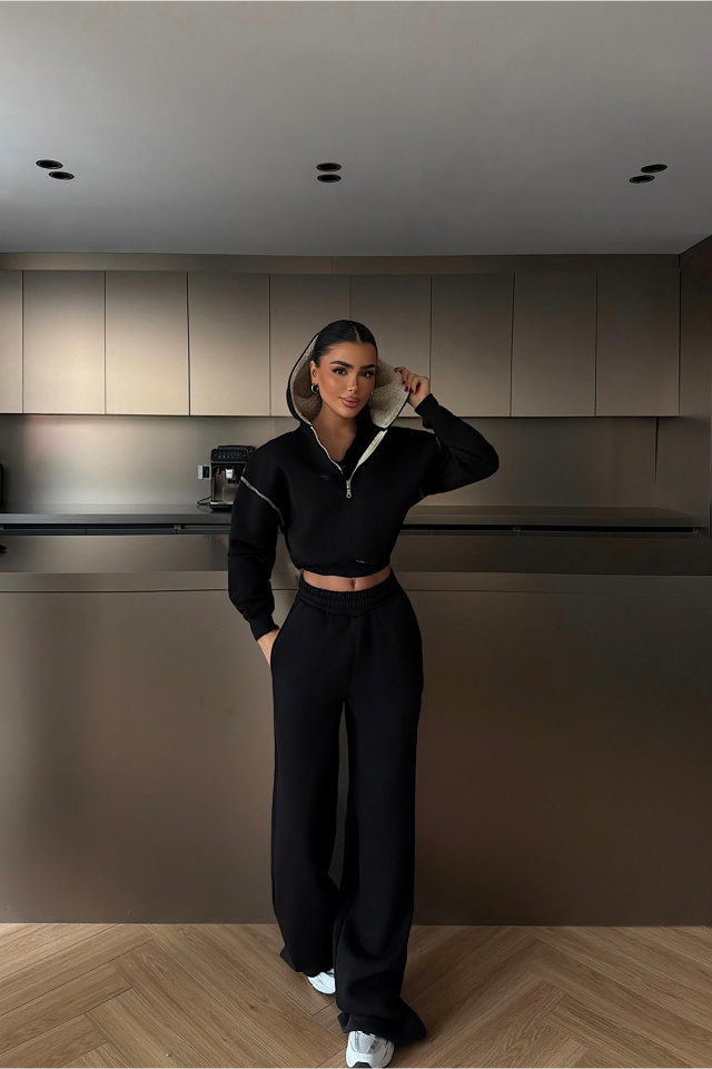 Siyah Mattie Eşofman Takımı ATE-4307 - 2