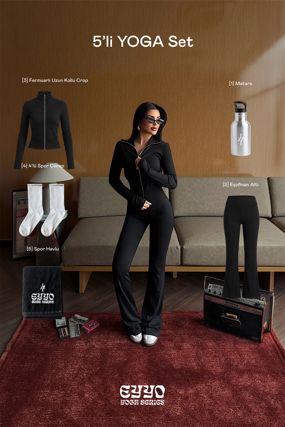 Siyah Yelo 5'li Yoga Set - 1