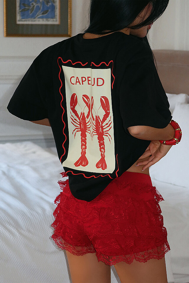 Siyah Yengeç Baskılı Tişört ATE-5265 - 2