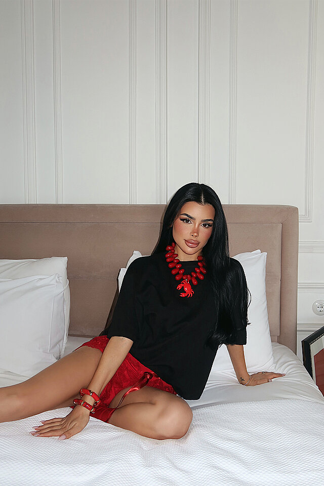 Siyah Yengeç Baskılı Tişört ATE-5265 - 3