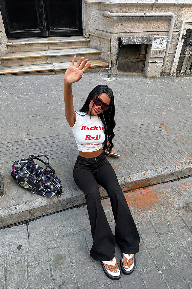 Siyah Yüksek Bel Jean ATE6347