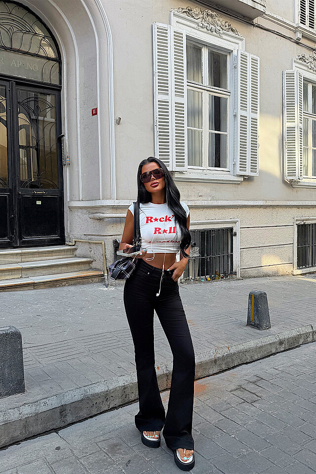 Siyah Yüksek Bel Jean ATE6347