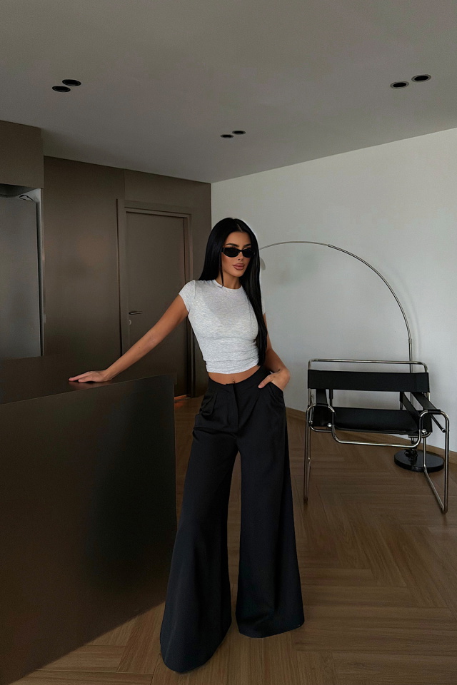 Siyah Sorine Yüksel Bel Pantolon ATE-2993 