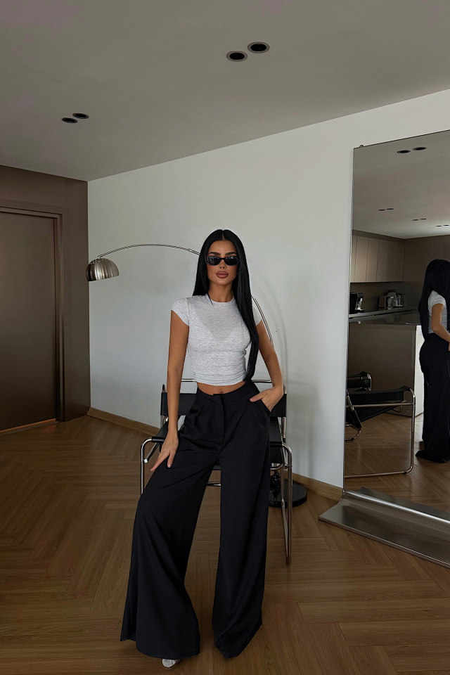 Siyah Sorine Yüksel Bel Pantolon ATE-2993 - 2