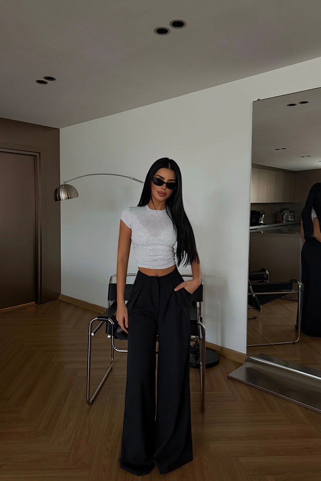 Siyah Sorine Yüksel Bel Pantolon ATE-2993 - 4