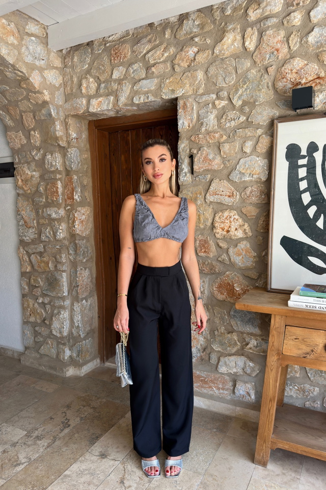 Siyah Yüksek Bel Pantolon ATE8083