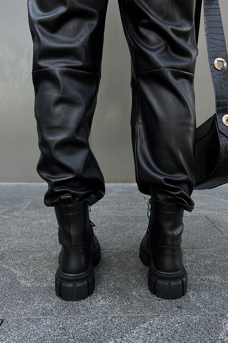 Siyah Yüksek Taban Bağcıklı Bot ATE2891 - EYYO