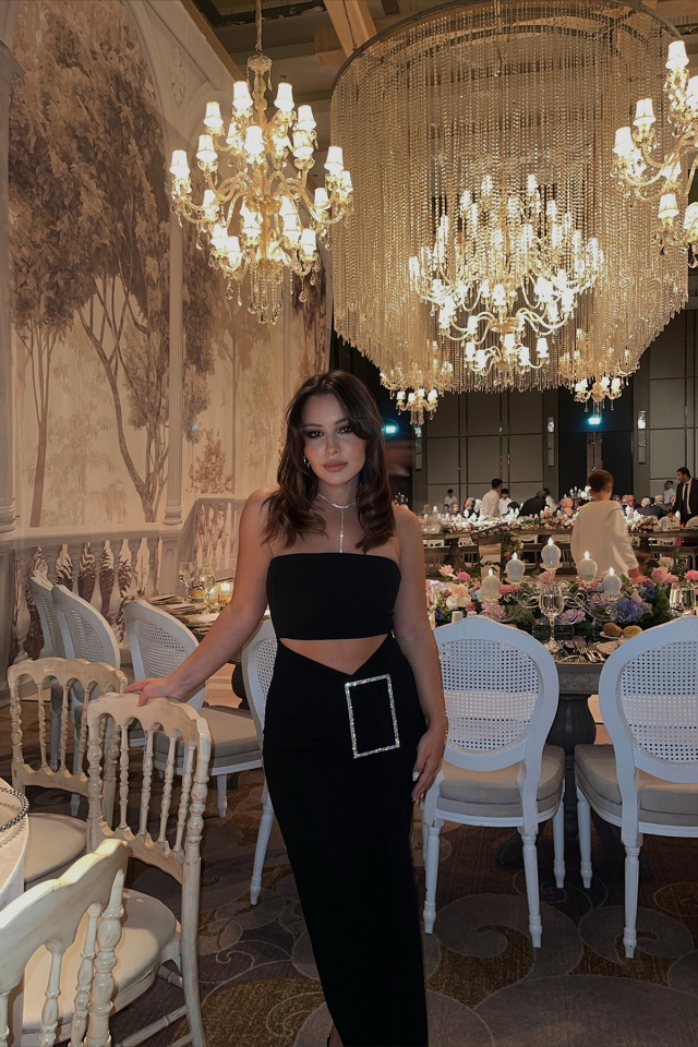 Diana Siyah Taş Detay Elbise ATE1980 - 1