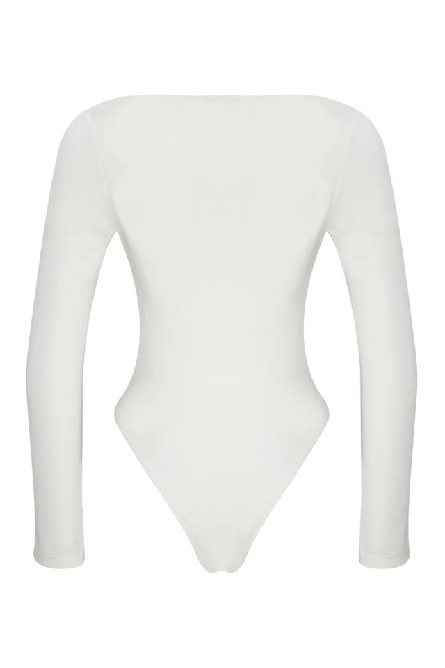 Beyaz Skyli Bodysuit