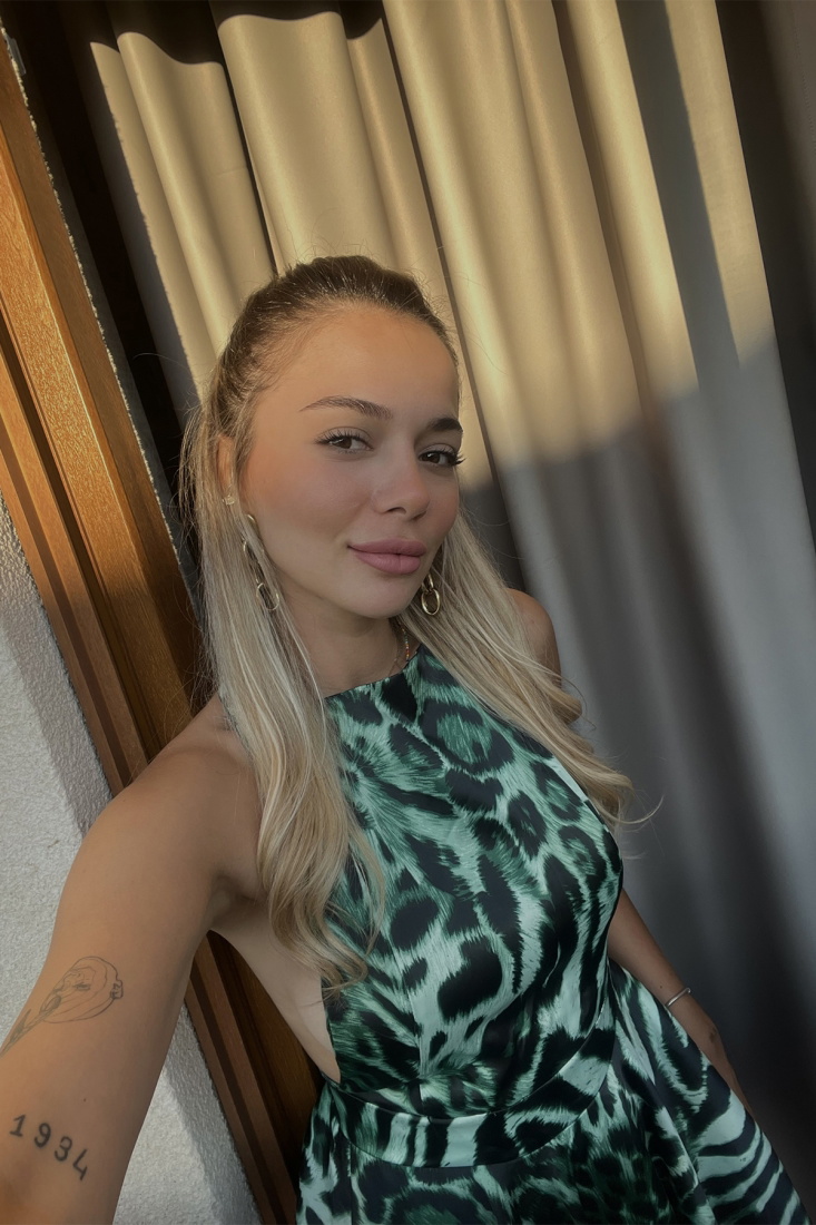 Spring Leopar Desen Elbise ATE1606 - EYYO ATELIER