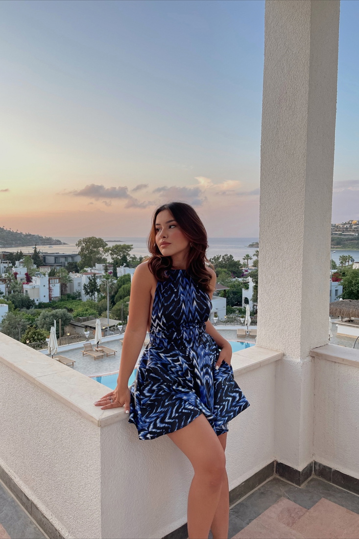 Spring Zebra Pattern Dress ATE1590 - EYYO ATELIER