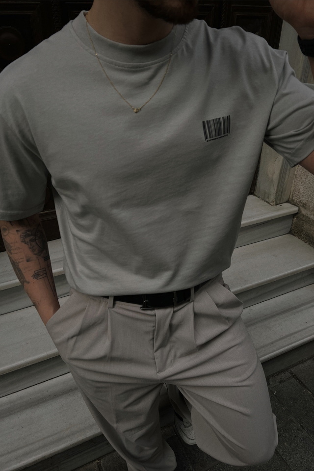 Stone Color Back Printed T-shirt ATE4388 - 2