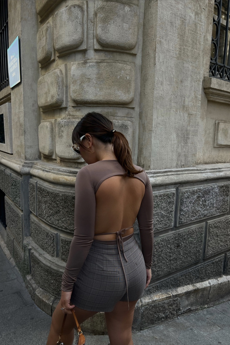 Stone Color Laced Bodysuit ATE2662 - EYYO