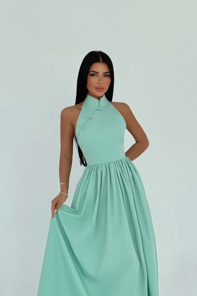 Su Yeşili Ramblas Uzun Elbise ATE-2699 - 2