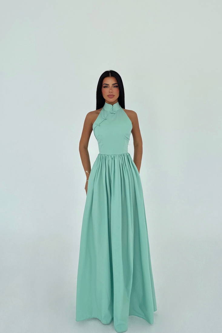 Su Yeşili Ramblas Uzun Elbise ATE-2699 - EYYO