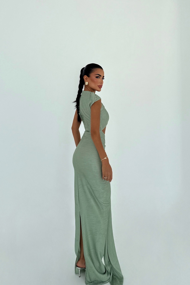 Su Yeşili Rope Uzun Elbise ATE-3046 - 3