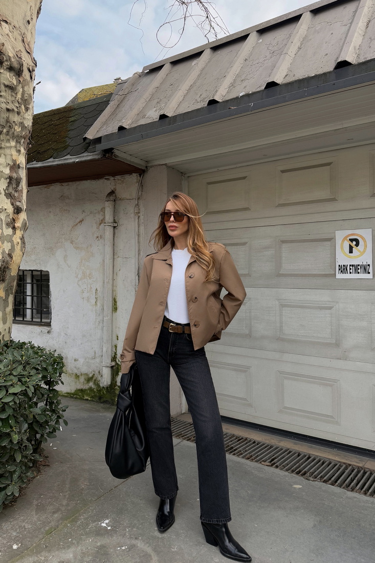 Taba Düğme Detay Ceket ATE-2146 - EYYO