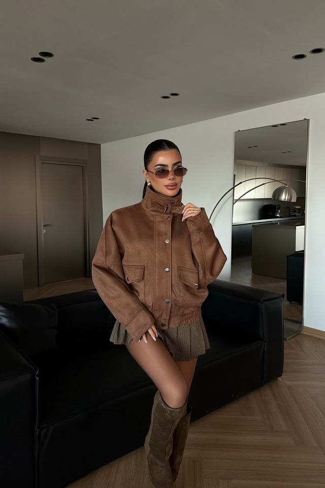 Taba Düğme Detay Deri Ceket ATE-4745 - 1