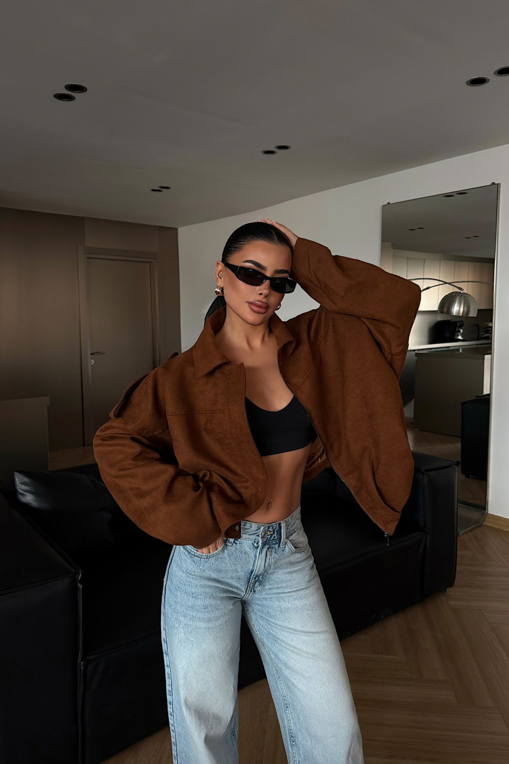 Taba Gömlek Yaka Ceket ATE-4746 - EYYO