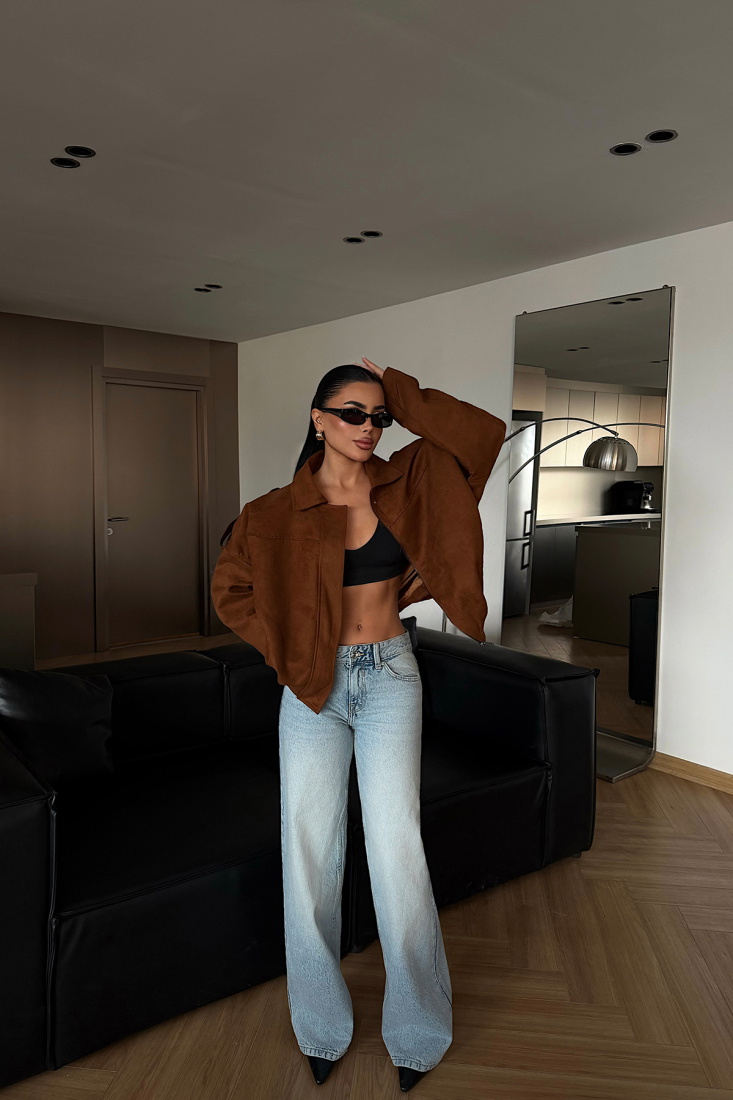 Taba Gömlek Yaka Ceket ATE-4746 - EYYO