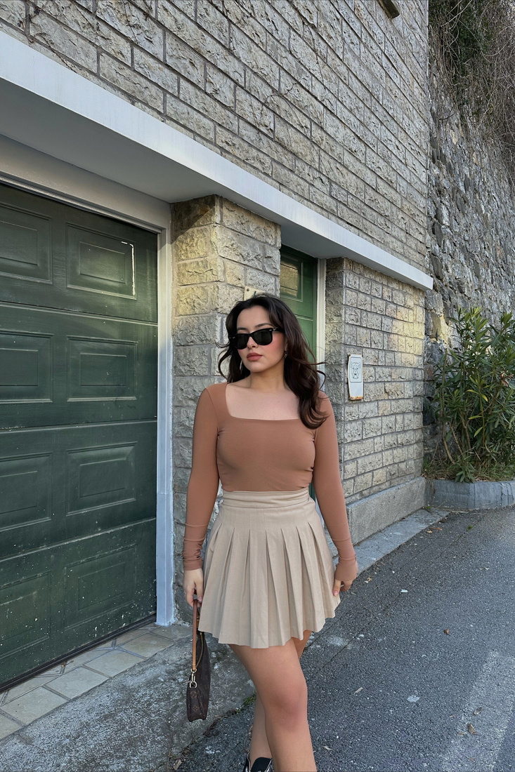 Taba Kare Yaka Crop Top ATE3988 - EYYO