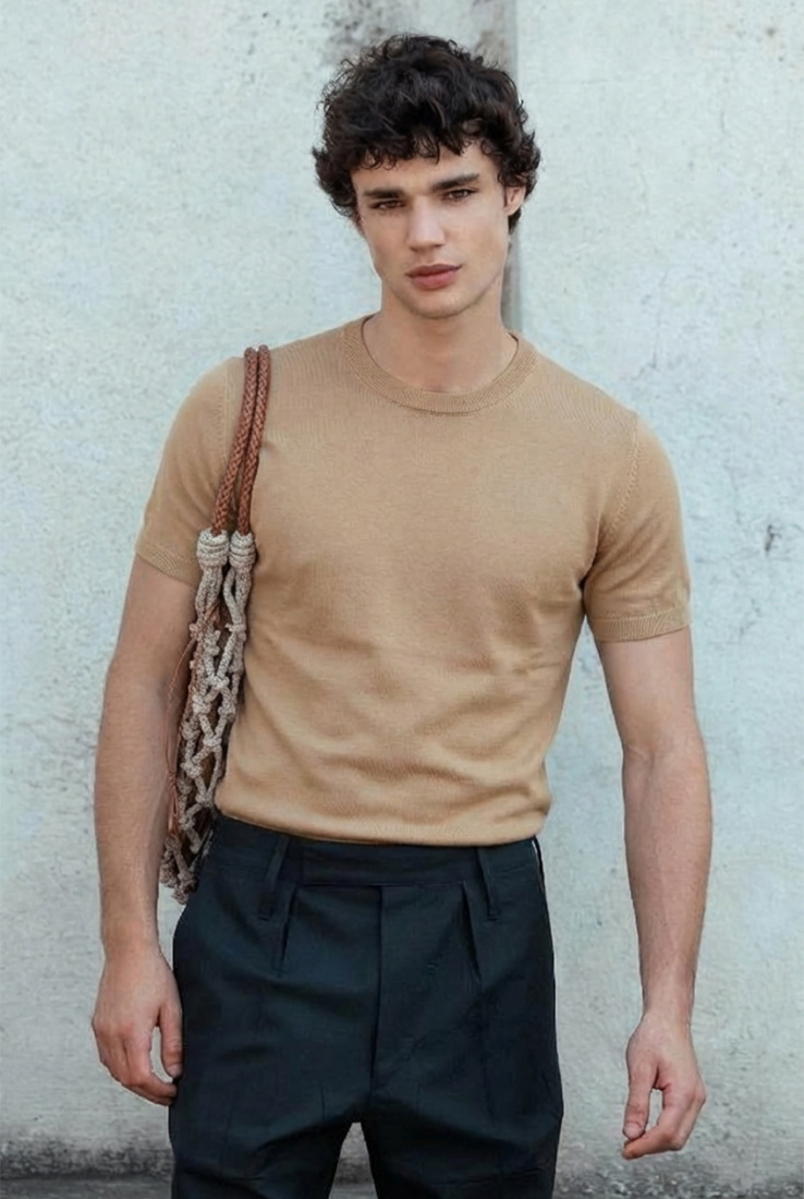 Taba Oversize Basic Tişört ATE-3069 - EYYO