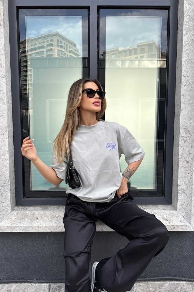 Taş Arkası Baskılı Tişört ATE6151