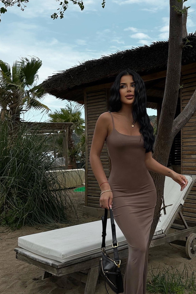 Melita Taş Askılı Maxi Boy Elbise ATE4027 - 3