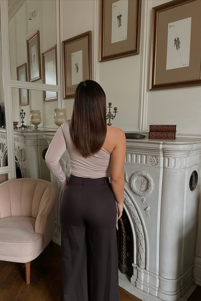 Taş Bağlamalı Tek Kol Bodysuit ATE2981 - 3