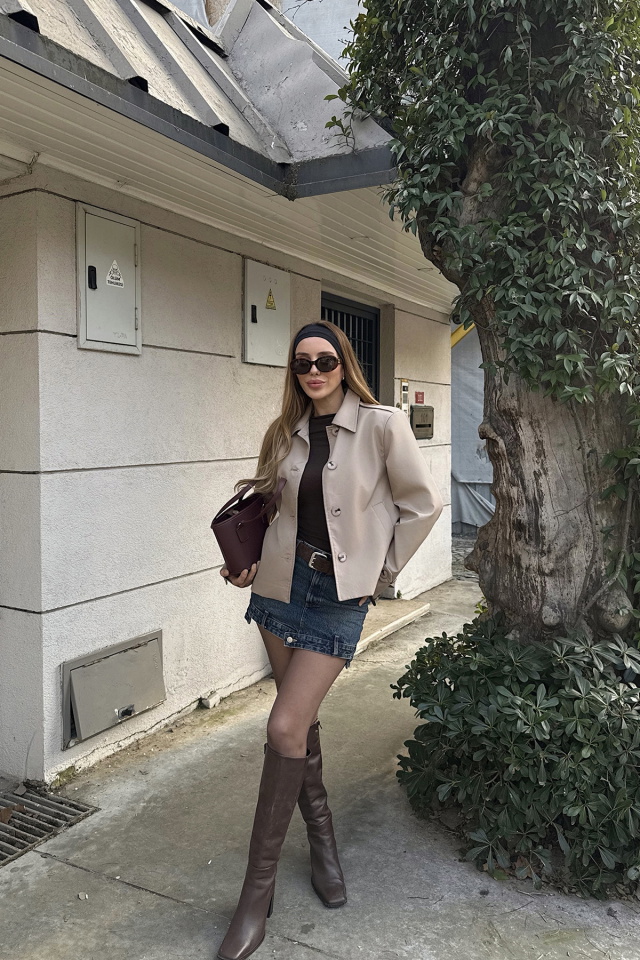 Taş Düğme Detay Ceket ATE-2172 - 4