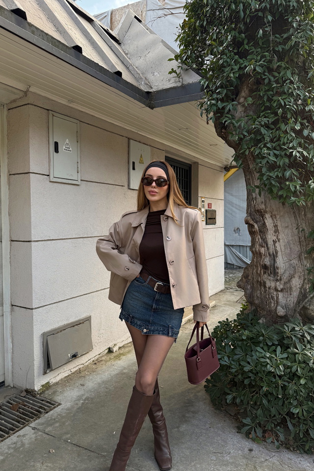 Taş Düğme Detay Ceket ATE-2172 - 5