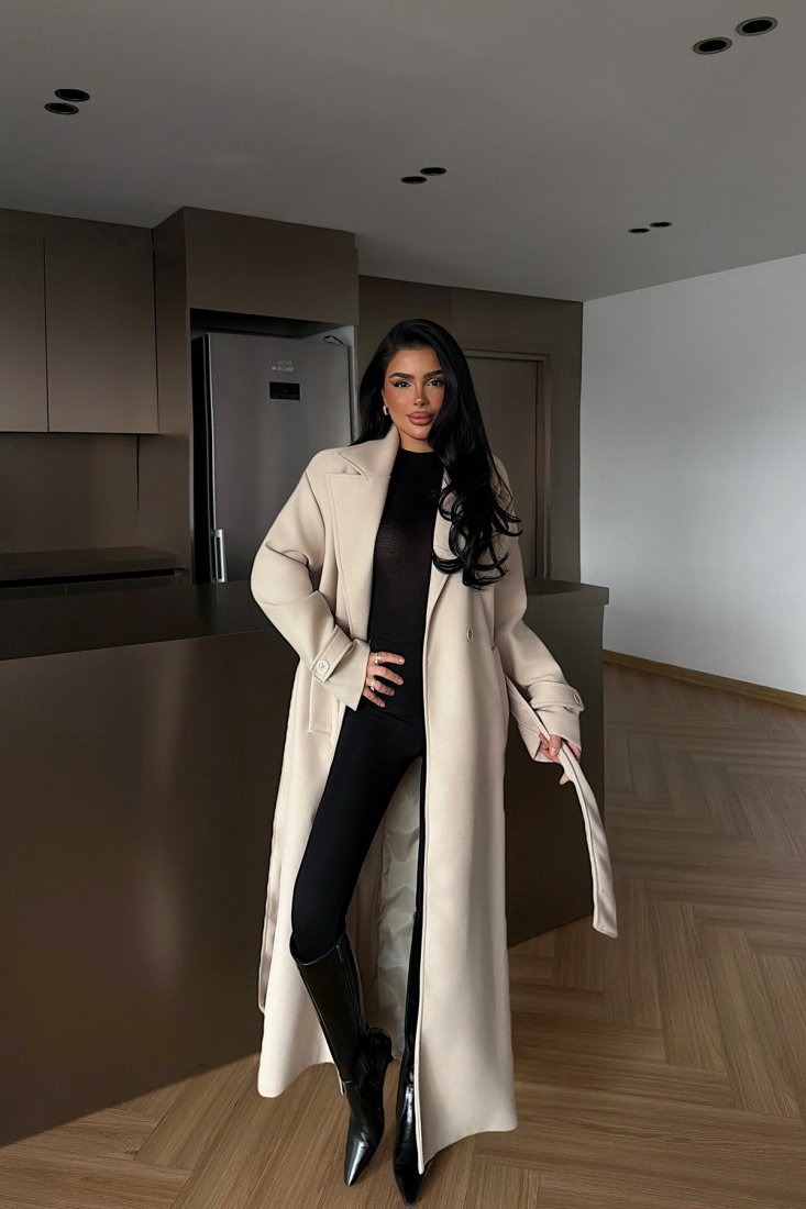 Taş Rengi Samuel Uzun Kaban ATE-4479 - EYYO